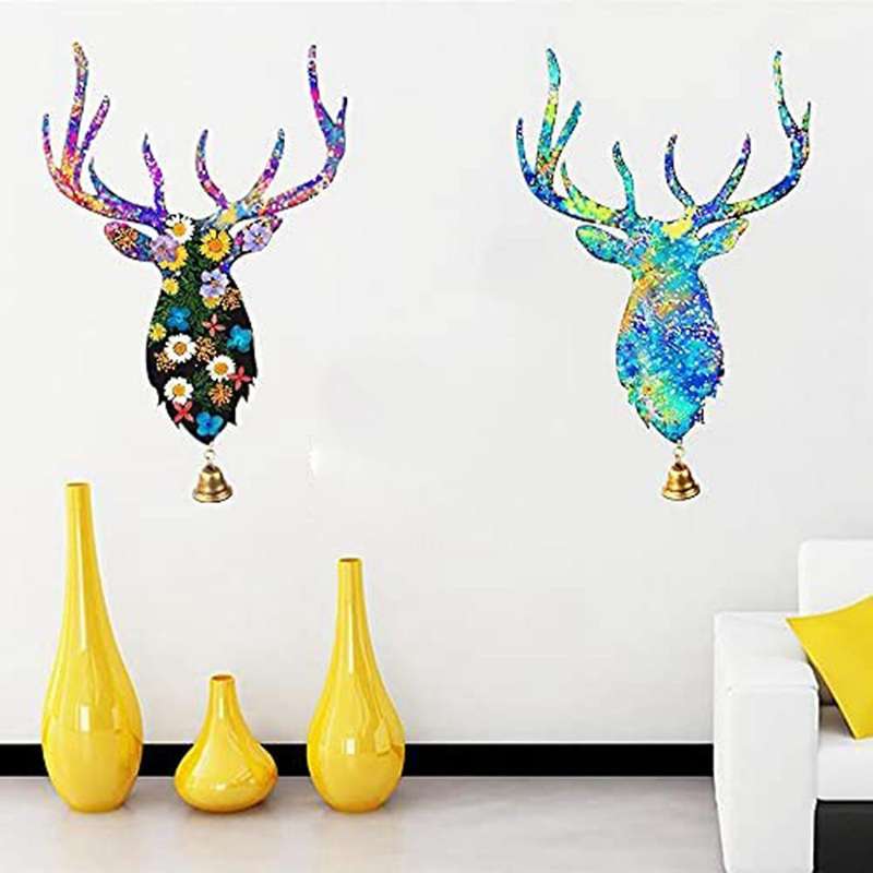 Deer Head Resin Mold Christmas Silicone Epoxy Casting for Wall Hanging Mount Diy Jewelry Art Set
