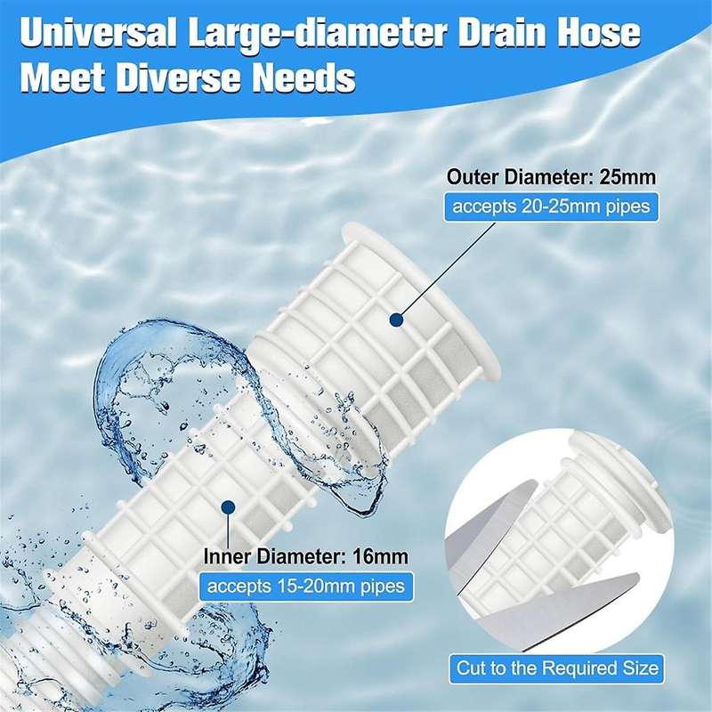 Dehumidifier Drain Hose, 13Ft Flexible Drain Hose with Cuttable Rubber Adapter and Connect Clamp, Ho