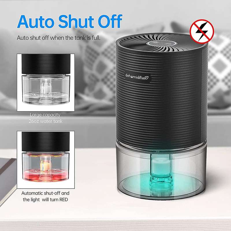 Dehumidifier for Damp Portable and Ultra Quiet Small Dehumidifier with Visual Water Tank for Basemen