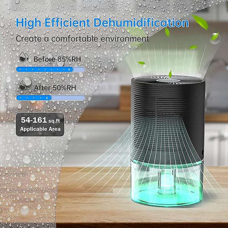 Dehumidifier for Damp Portable and Ultra Quiet Small Dehumidifier with Visual Water Tank for Basemen