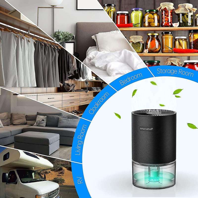 Dehumidifier for Damp Portable and Ultra Quiet Small Dehumidifier with Visual Water Tank for Basemen