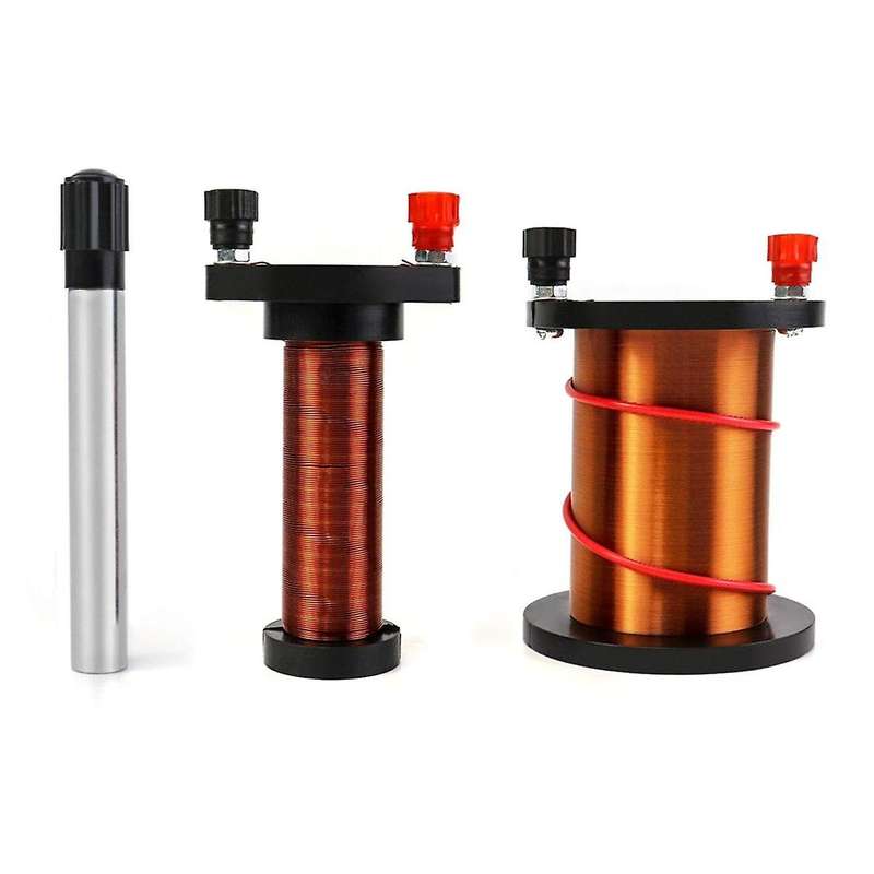 Demonstration Induction Coil with Primary Coil, Secondary Coil and Cylindrical Magnet for Physics Te