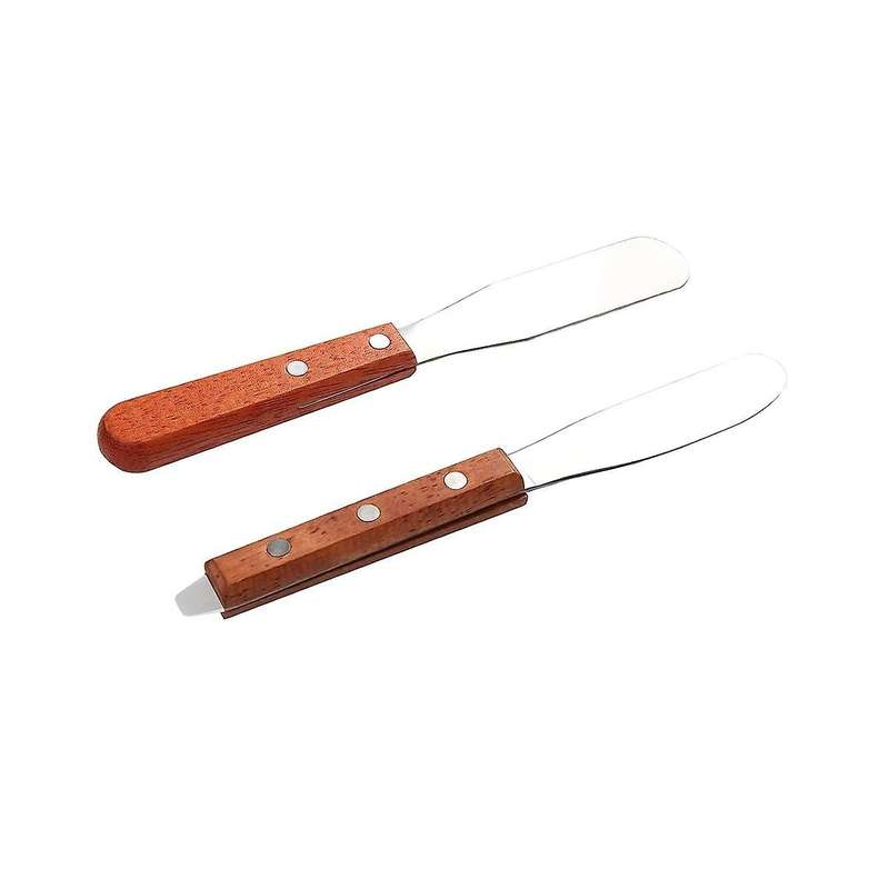 Dental Lab 8Inch Spatula Stainless Steel Plaster Alignate Mixing Wax End Instrument with Wooden Hand