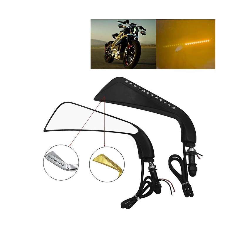 Designed for Motorcycle Accessories Reflectors Led Rear View Black