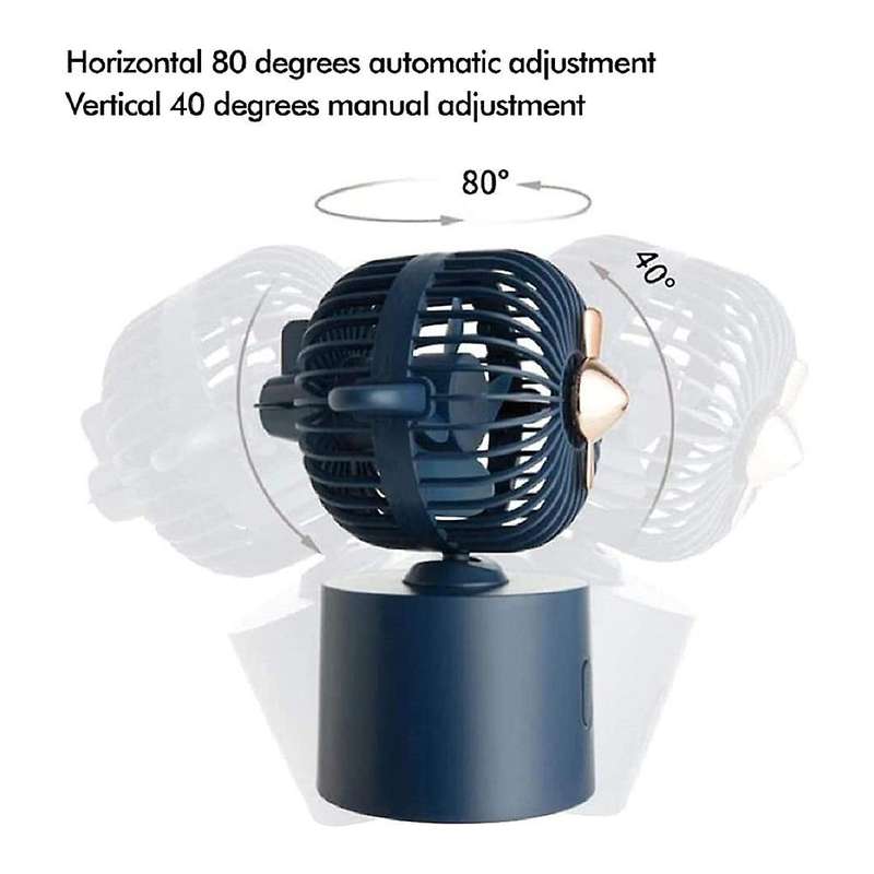 Desk Fan, USB Fan Rechargeable, Automatic Rotating Table Fan, Mini Cooling Fan Desk Fan Allow Multi-
