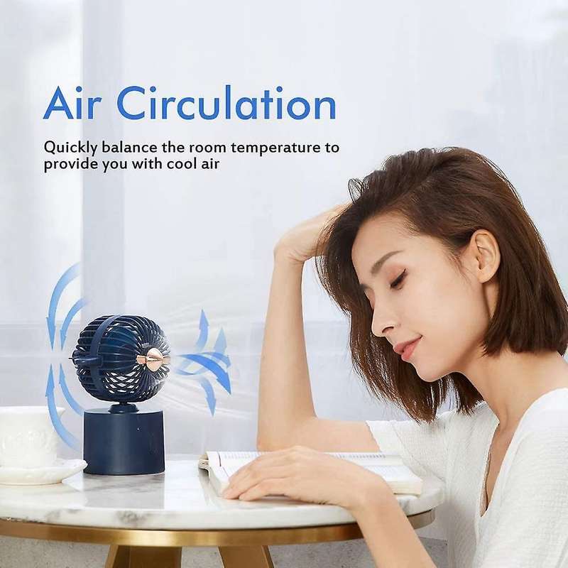 Desk Fan, USB Fan Rechargeable, Automatic Rotating Table Fan, Mini Cooling Fan Desk Fan Allow Multi-