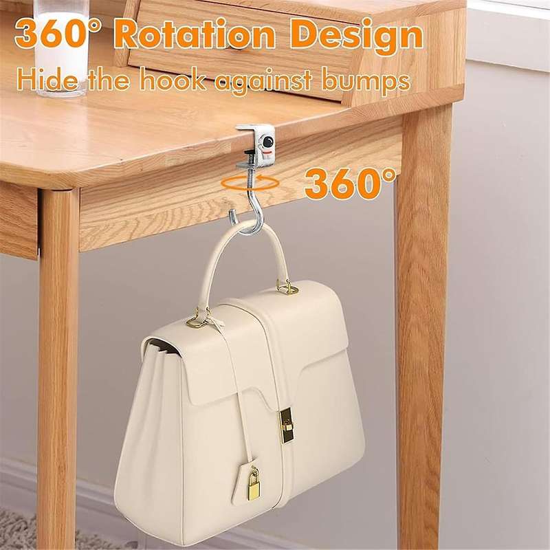 Desk Bag Hook,2 Pcs Nail Free Storage Hook, Space Organizer Headset Stand, Under Desk Hook Mount, S