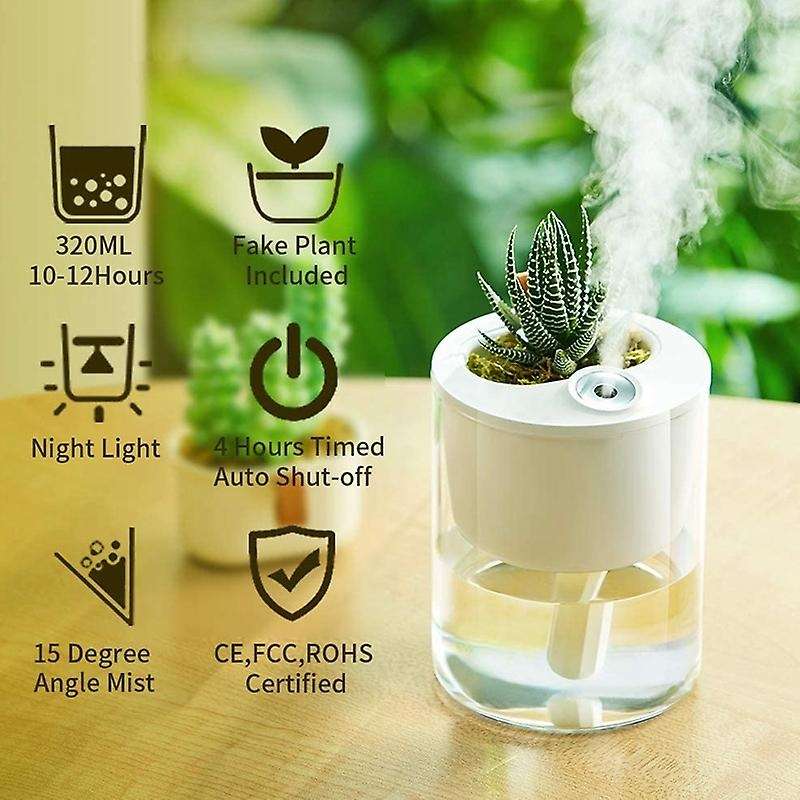 Desk Humidifier, USB Cool Mist Humidifier, Quiet Ultrasonic Mini Humidifiers for Bedroom Home Office