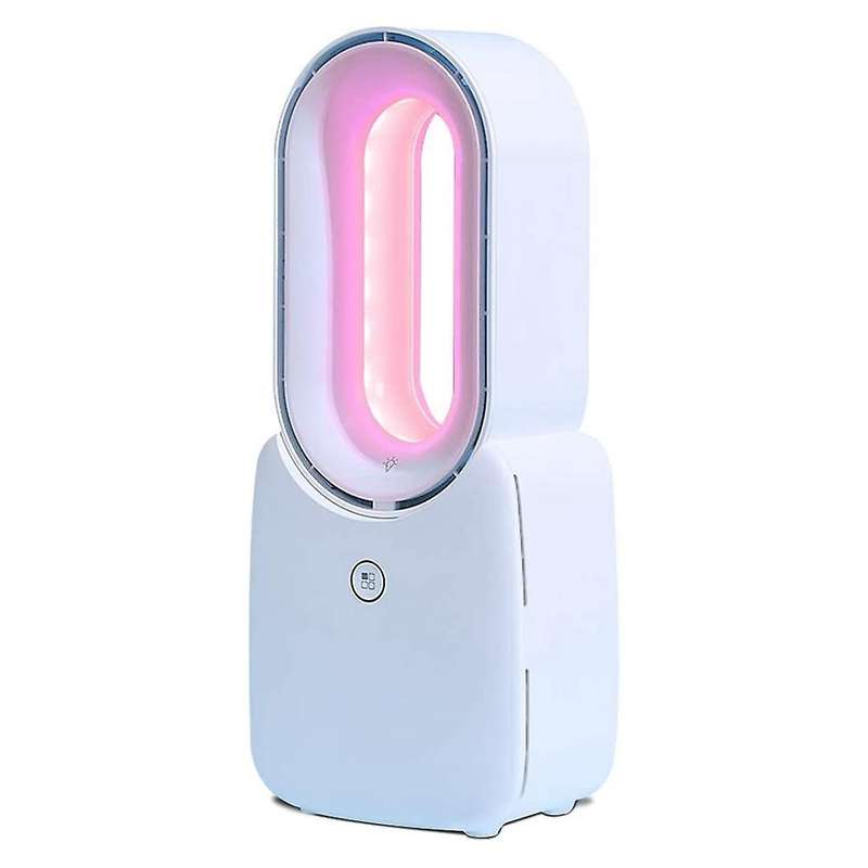 Desk Fan, Bladeless Fan Air Multiplier Cooler Fan, with Press Control 5-Colors Decorative LED Light