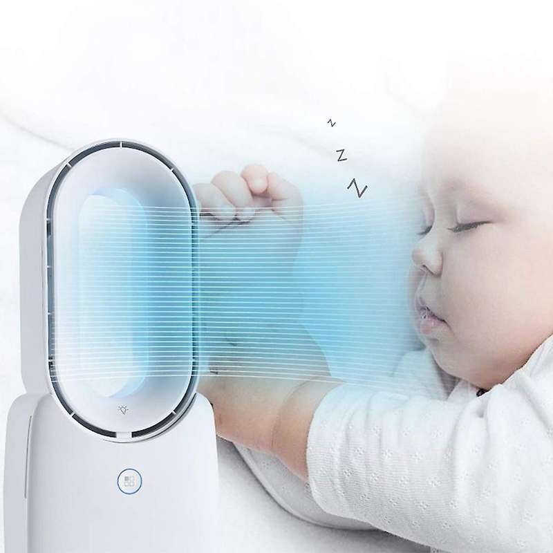 Desk Fan, Bladeless Fan Air Multiplier Cooler Fan, with Press Control 5-Colors Decorative LED Light
