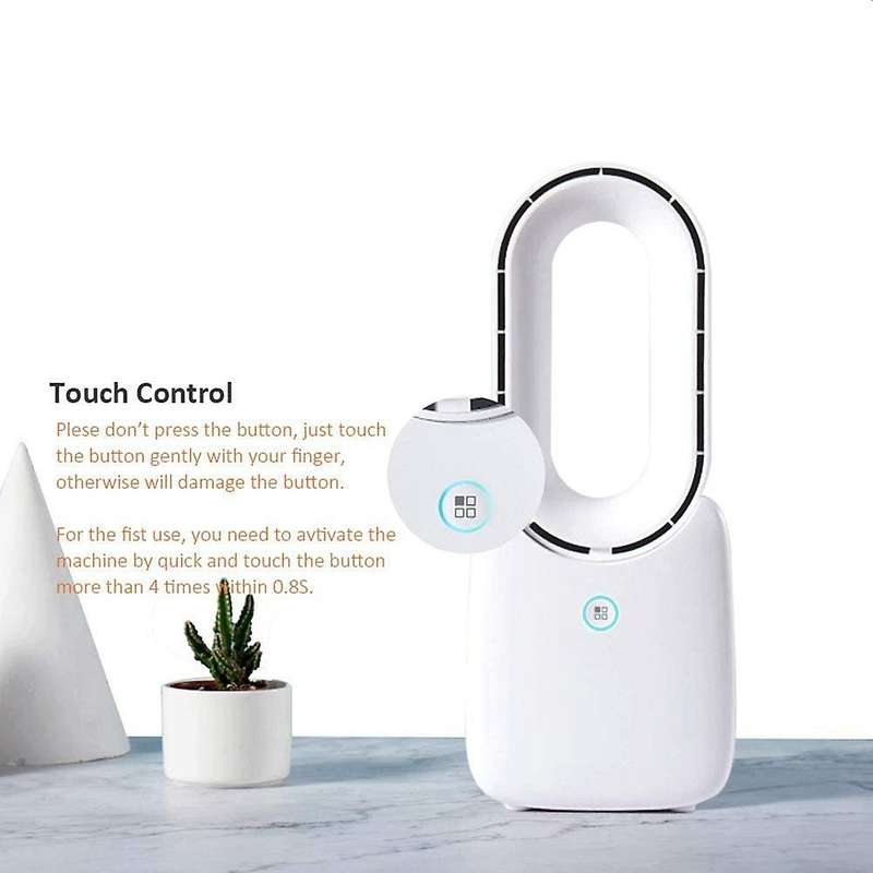 Desk Fan, Bladeless Fan Air Multiplier Cooler Fan, with Press Control 5-Colors Decorative LED Light