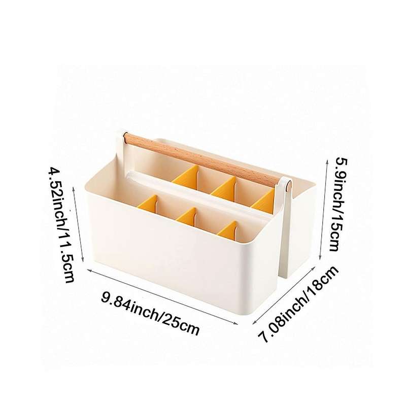 Desk Organizer Multi-functional Carry Divided Office Storage Tote Plastic Pencil Pen Holder Stationa