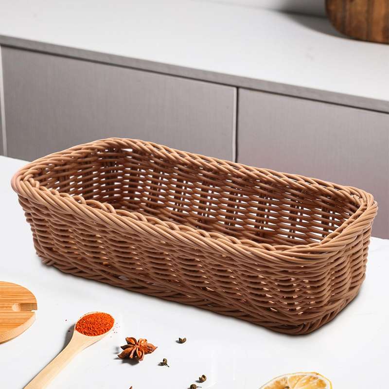 Desktop Cutlery Storage Basket Woven Basket Restaurant Tableware Drain Storage Box Tableware Storage