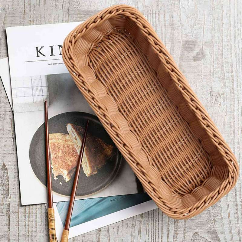 Desktop Cutlery Storage Basket Woven Basket Restaurant Tableware Drain Storage Box Tableware Storage