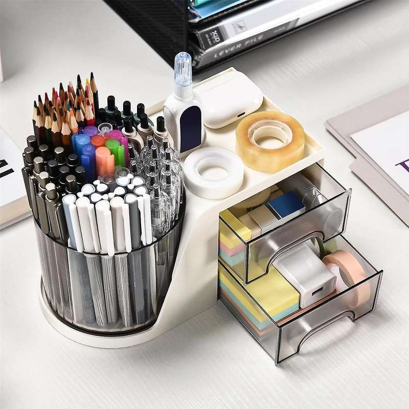 Desk Organizer, Desktop Pen Pencil Card Holder Storage Box for Desk, Makeup Organizer, Office Suppli