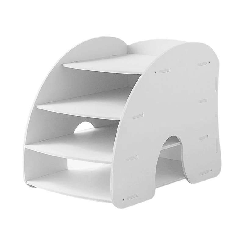 Desktop File Rack 4-Layer Folder Rack File Classification Finishing Home Office Classroom Desktop P