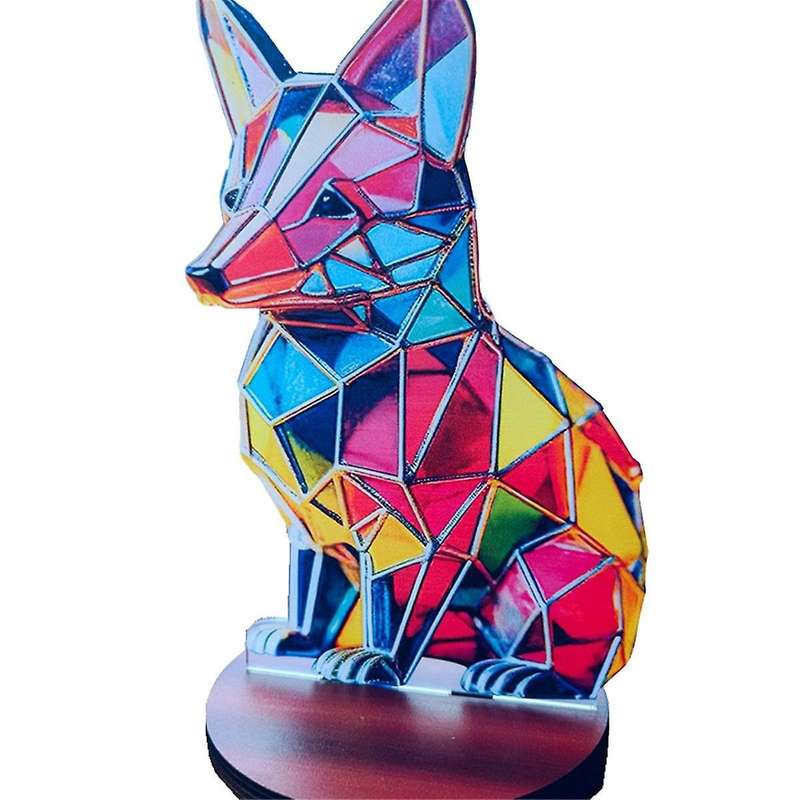 Desktop Ornament Double Sided Multicolor Decoration, Fox