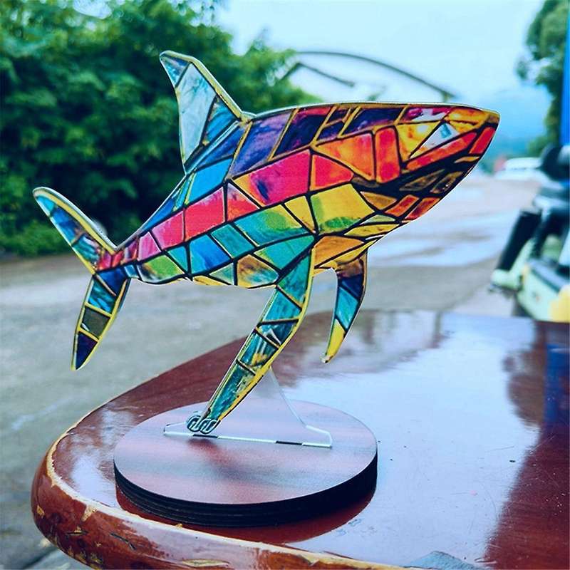 Desktop Ornament Double Sided Multicolor Decoration, Fox
