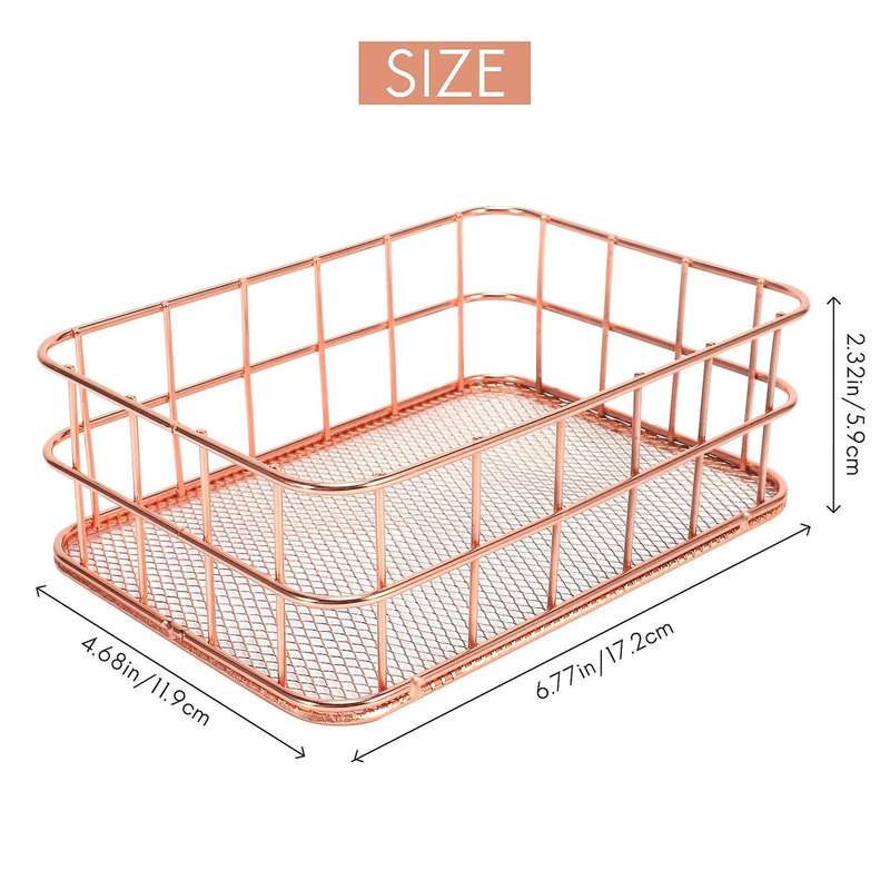 Desktop Metal Storage Basket Storage Box Iron Grid Storage Tray Net Basket Storage Bins Storage Bas