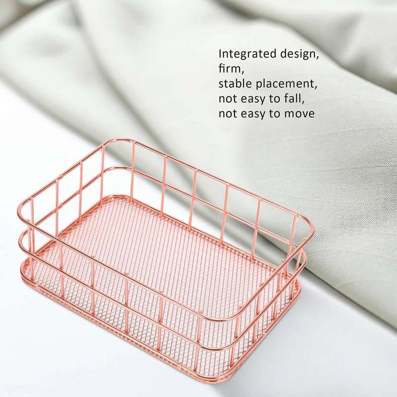 Desktop Metal Storage Basket Storage Box Iron Grid Storage Tray Net Basket Storage Bins Storage Bas