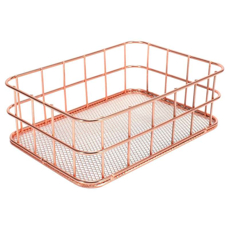 Desktop Metal Storage Basket Storage Box Iron Grid Storage Tray Net Basket Storage Bins Storage Bas