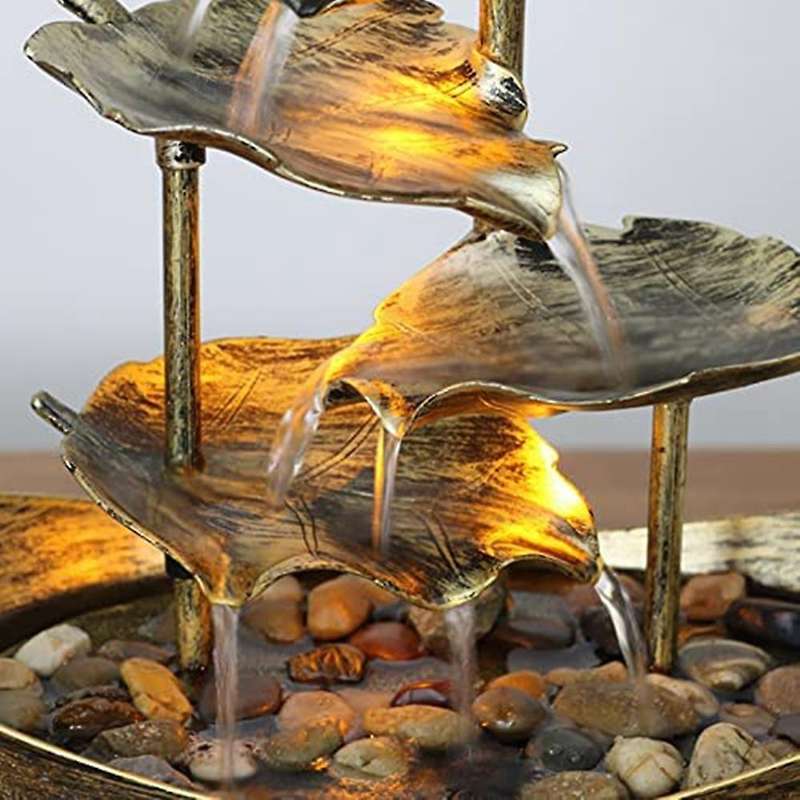 Desktop Fountain Water Fountain with Warm Lights in the Interior Small Fountain Suitable for Home Of