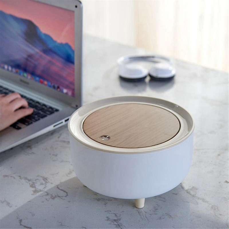 Desktop Paper Basket with Lid, Tall Press Small Trash Can, Suitable for Living Room, Office Trash Ca
