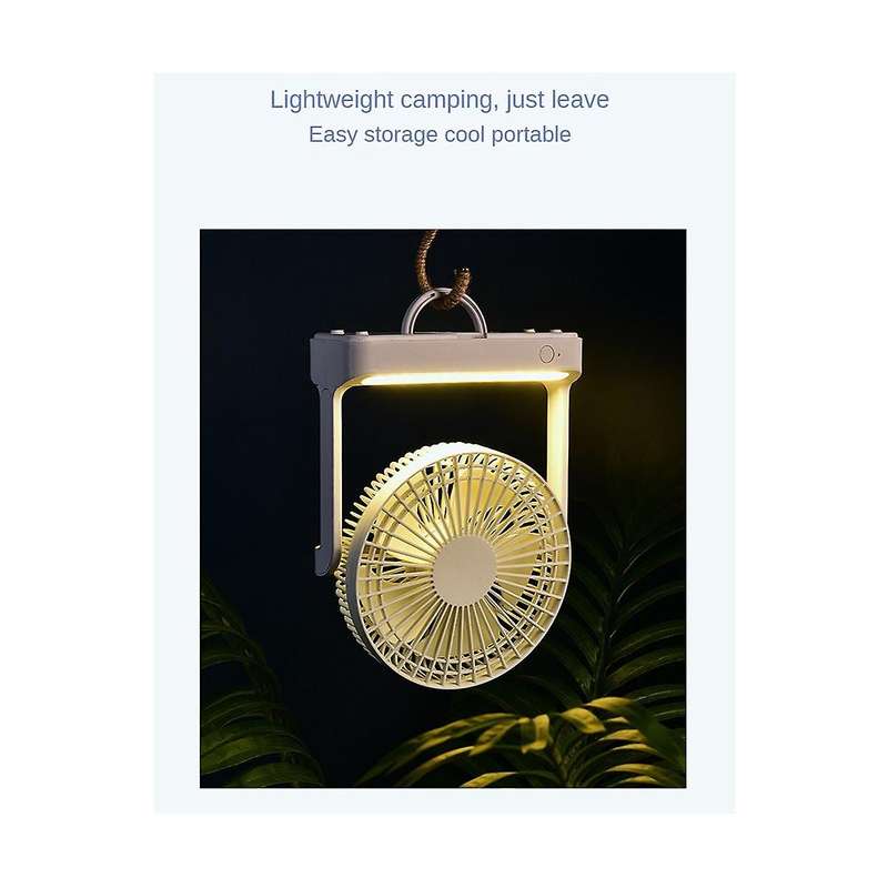 Desktop Small Fan Rotating Shaking Head Wall Hanging Ceiling Fan Night Light Portable Mini Table Fa