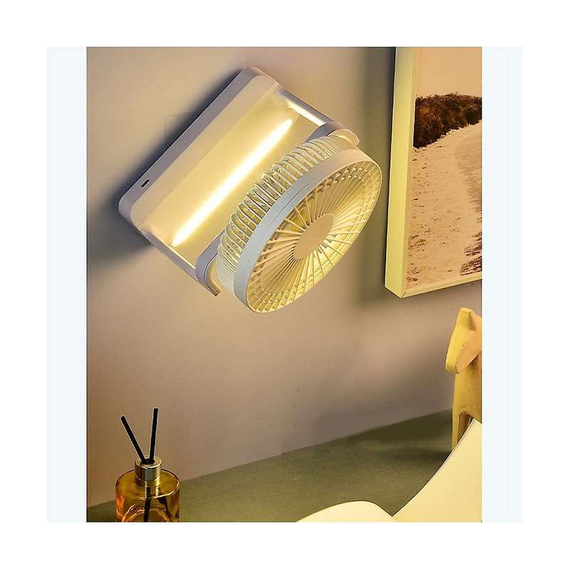 Desktop Small Fan Rotating Shaking Head Wall Hanging Ceiling Fan Night Light Portable Mini Table Fa