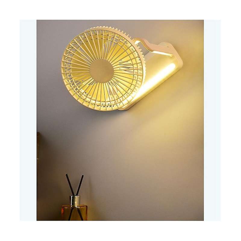 Desktop Small Fan Rotating Shaking Head Wall Hanging Ceiling Fan Night Light Portable Mini Table Fa