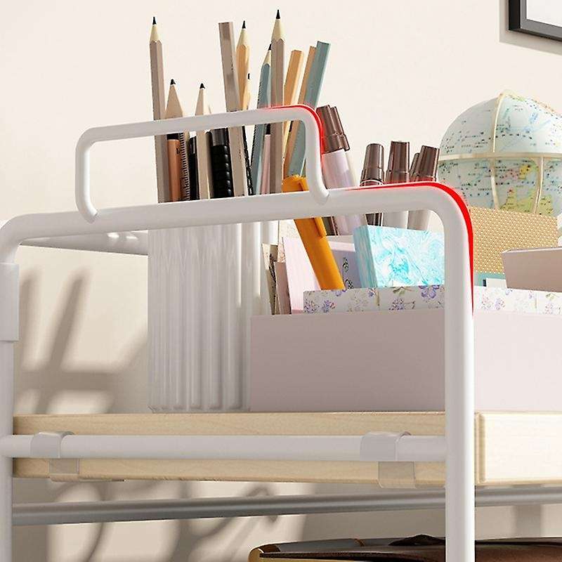 Desktop Shelf Bookcase Desk Office Table Multilayered All Black