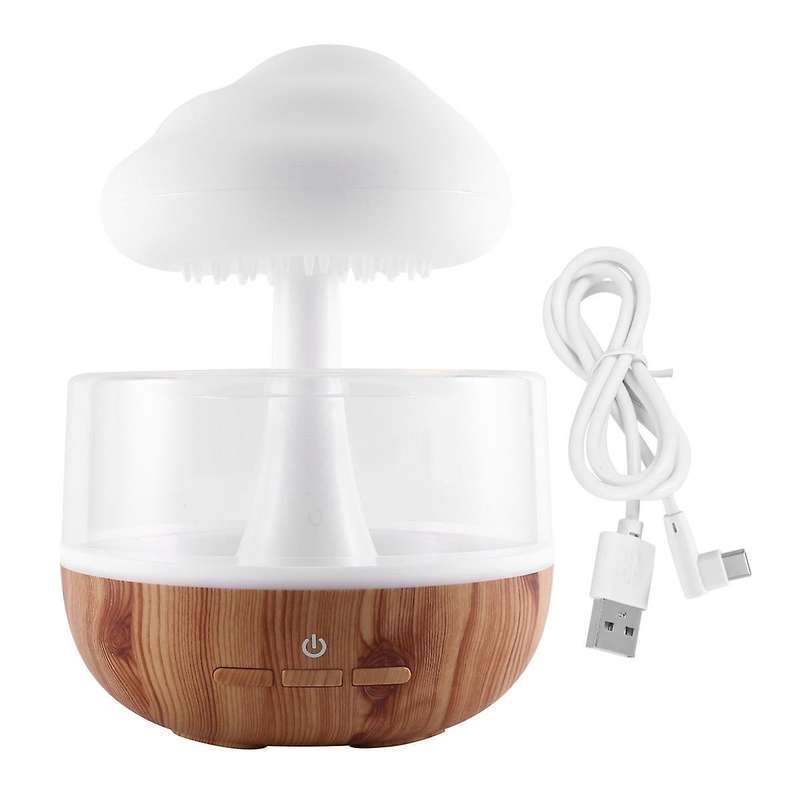 Desktop Rain Cloud Humidifier Relax Aromatherapy Lamp Usb Rain Sound Diffuser 280ml Colorful Night