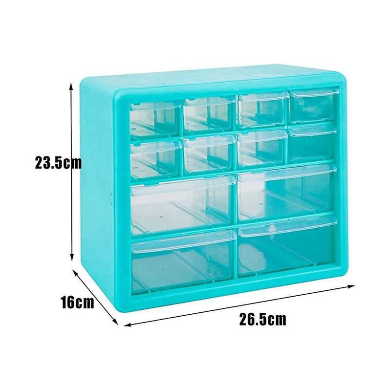 Desktop Storage Organizer with 12 Drawers Desktop Craft Drawer Chest Plastic Desktop Storage Box Or