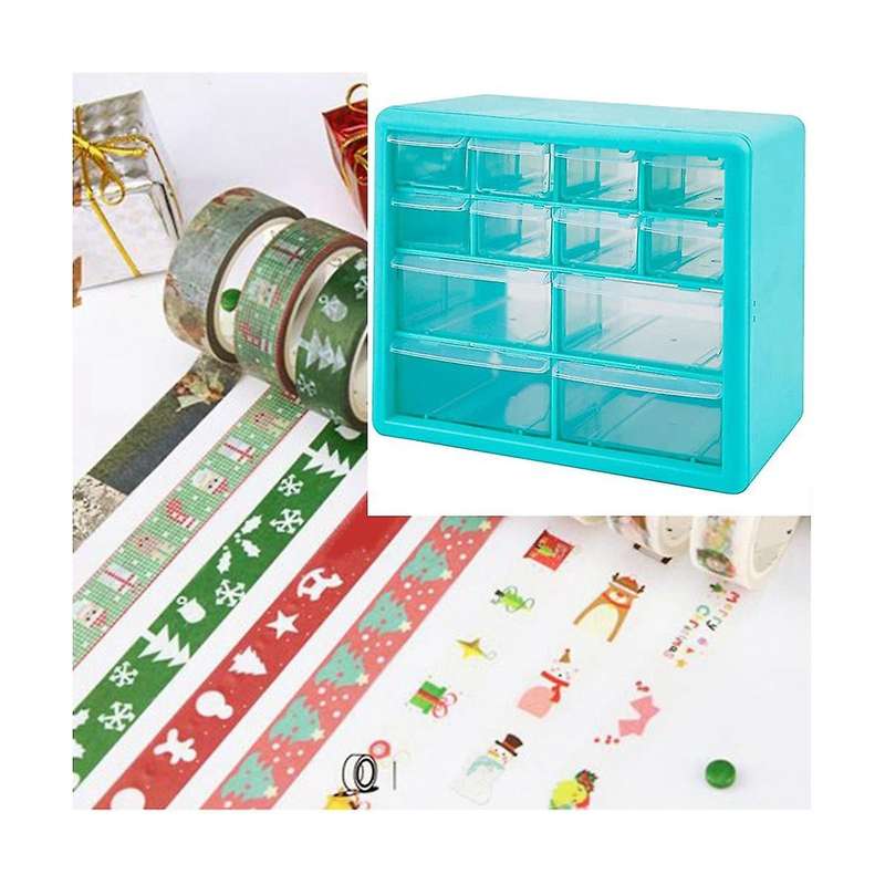Desktop Storage Organizer with 12 Drawers Desktop Craft Drawer Chest Plastic Desktop Storage Box Or