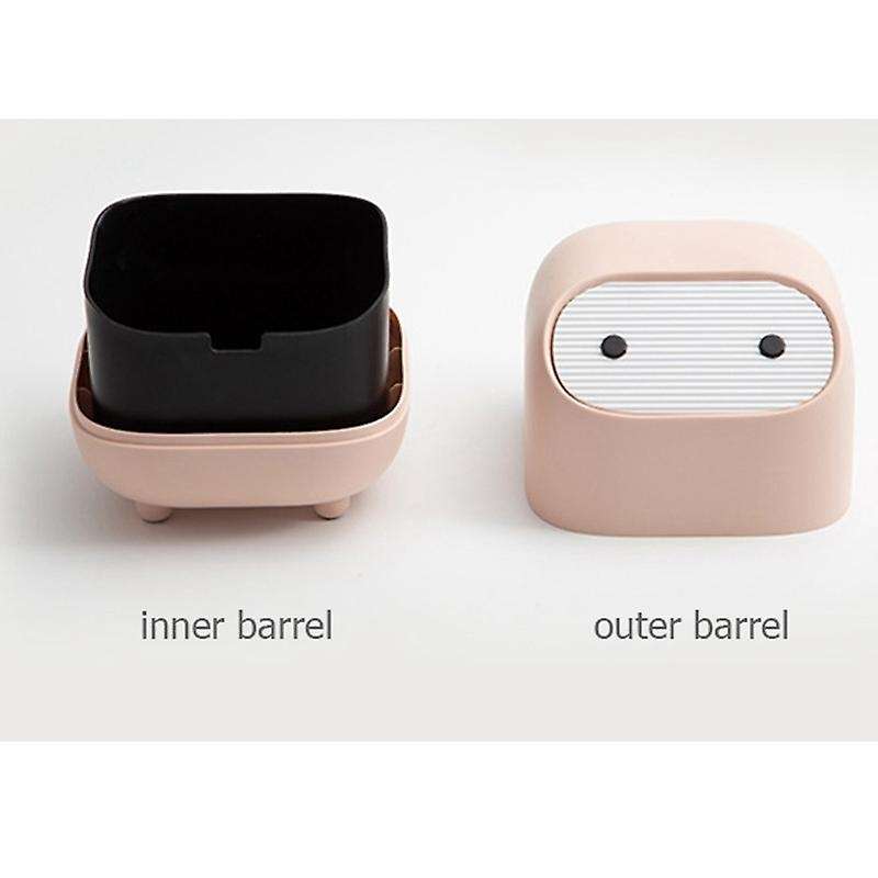 Desktop Trash Can Bedroom Bedside Storage with Lid Mini Press Household Table Coffee Table Small Pa