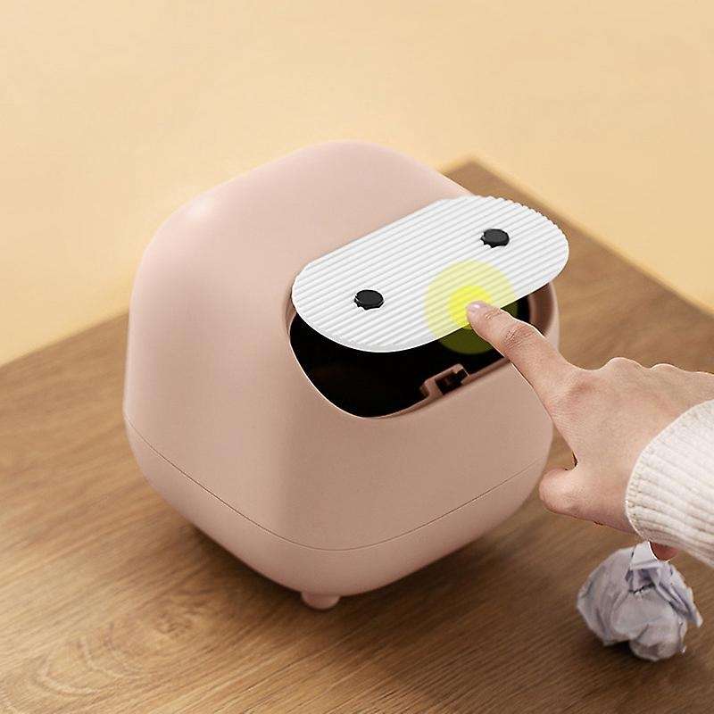 Desktop Trash Can Bedroom Bedside Storage with Lid Mini Press Household Table Coffee Table Small Pa
