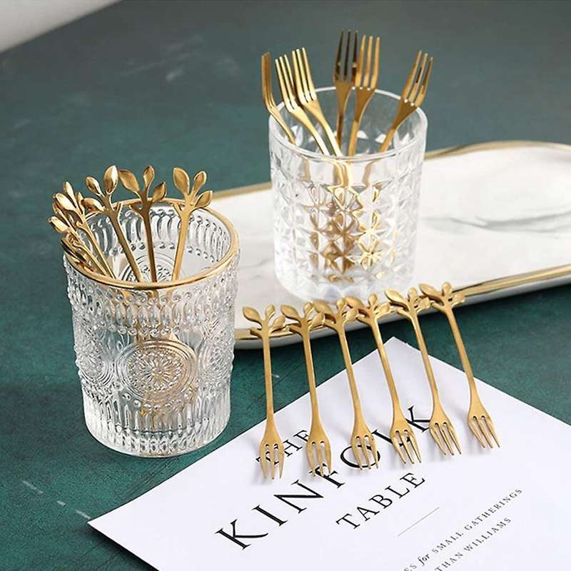 Dessert Spoon Fork Set,20 Pcs 4.7 Inch Cake Fork,coffee Spoon, Fruit Fork,(10 Spoon + 10 Fork)