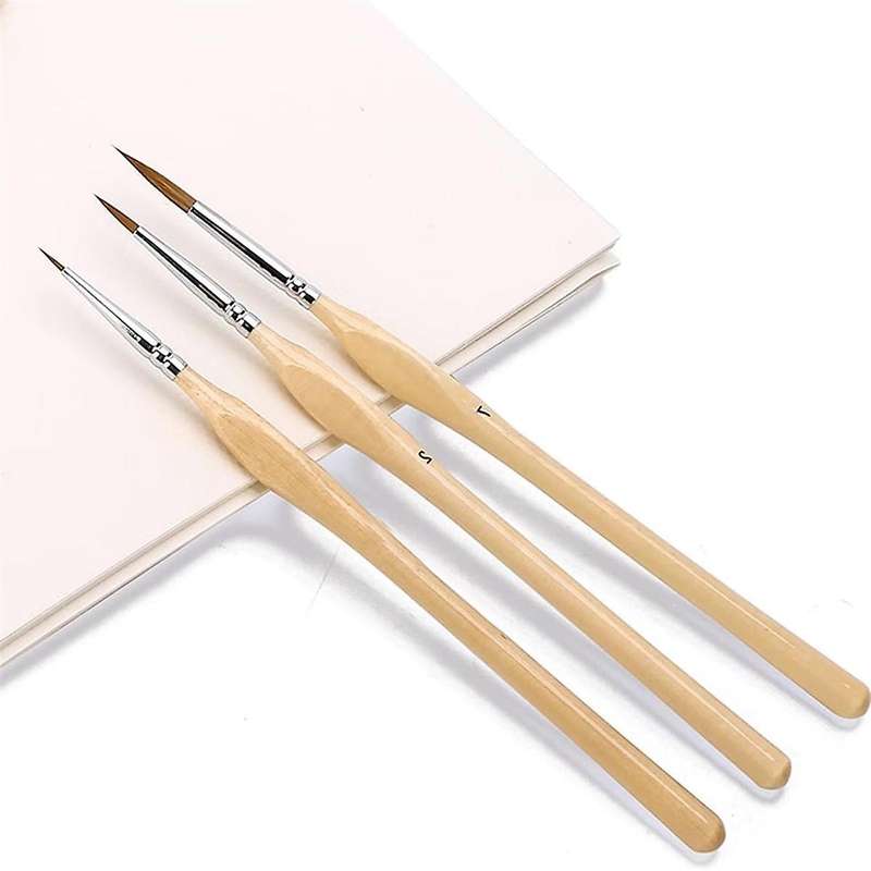 Detail Brushes Set of 10 Brushes Thin Brushes for Acrylic, Watercolor, Face, Nails, Scale Model Pain