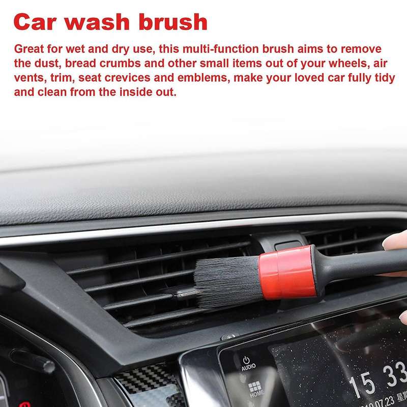 Detail Brush (Set of 5), Auto Detailing Brush Set Perfect Compatible Car Motorcycle Automotive Clean
