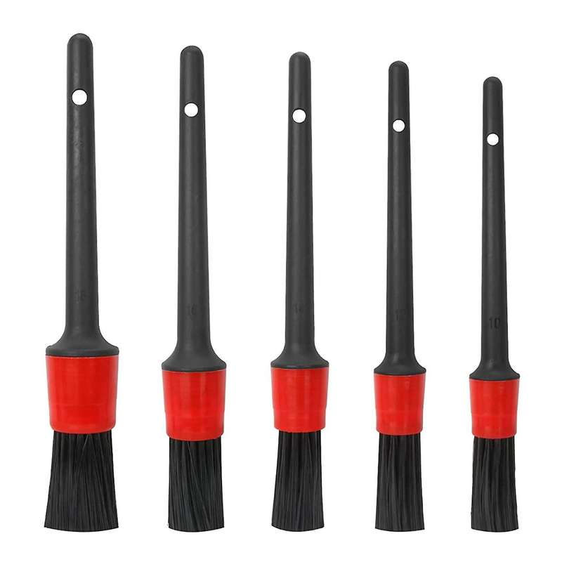 Detail Brush (Set of 5), Auto Detailing Brush Set Perfect Compatible Car Motorcycle Automotive Clean