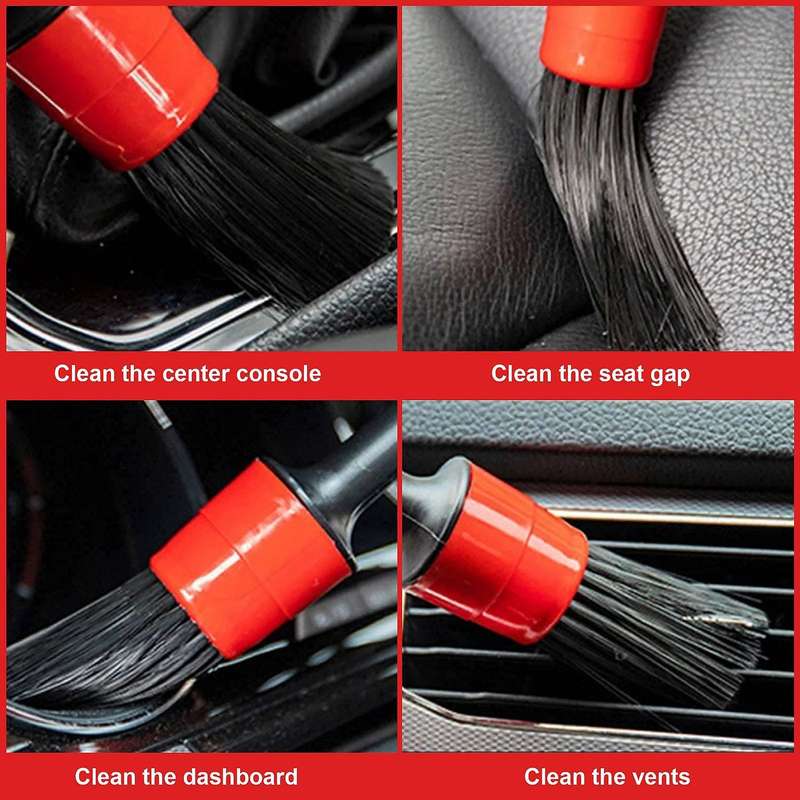 Detail Brush (Set of 5), Auto Detailing Brush Set Perfect Compatible Car Motorcycle Automotive Clean