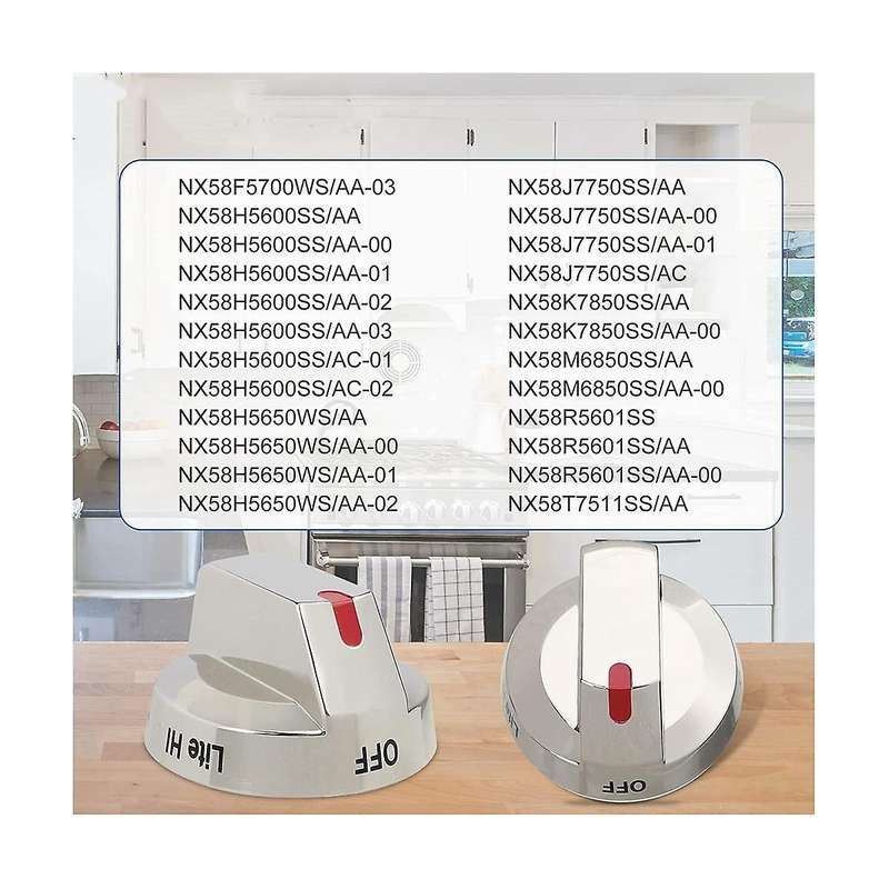 Dg64-00473a Top Burner Dial Knobs for Range Oven Gas Range Replacement Nx58f5700ws Nx58h5600ss Nx58
