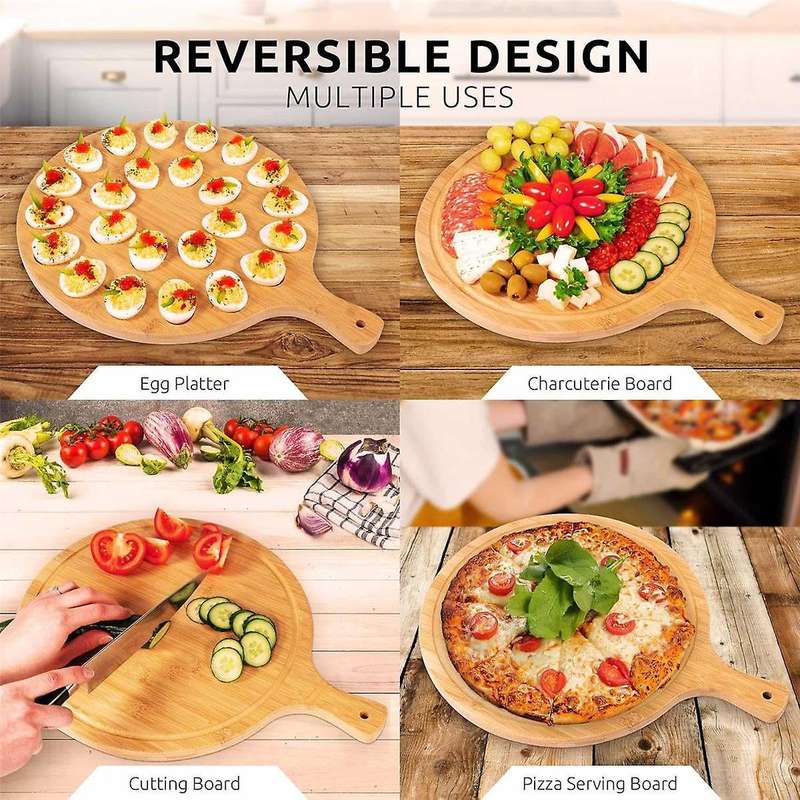 Deviled Egg Platter - Reversible Round Cutting & Serving Board for Charcuterie & Cheese - Perfect Tr