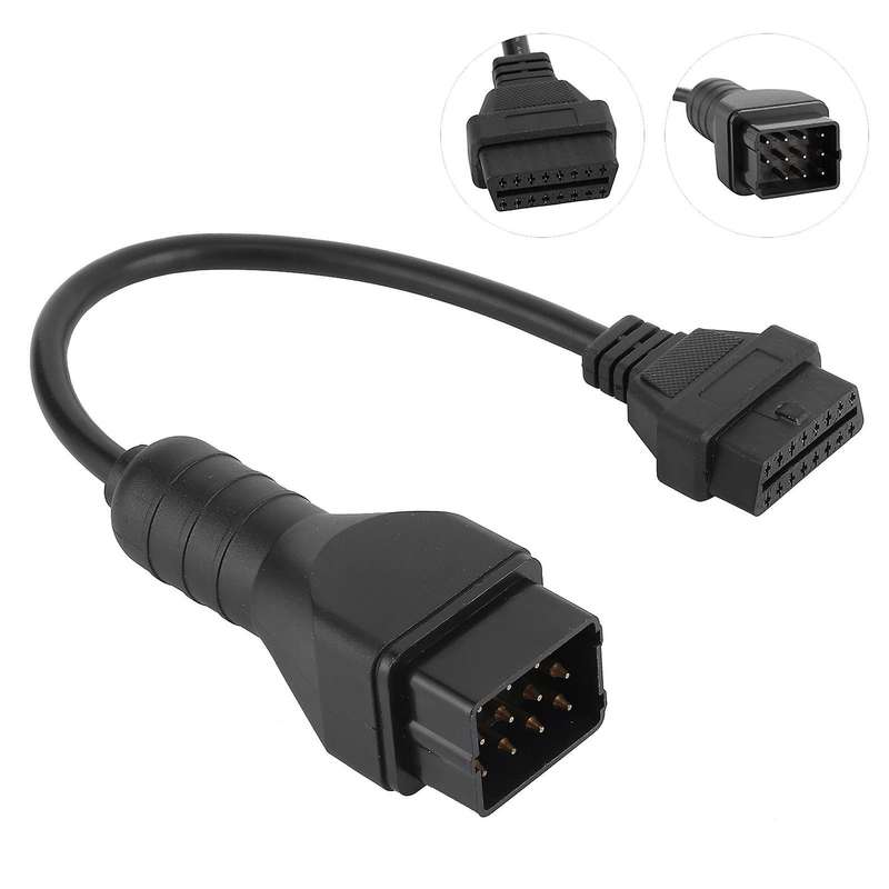 Diagnostic Cable OBD2 Connector 12 Pin to 16 Pin Adapter Car Accessories Extension for