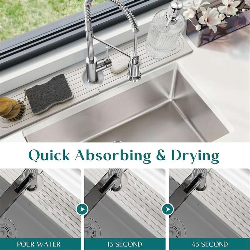Diatom Mud Water-Absorbing Quick-Drying Hard Mat for Kitchen Bathroom Sink Faucet Mat