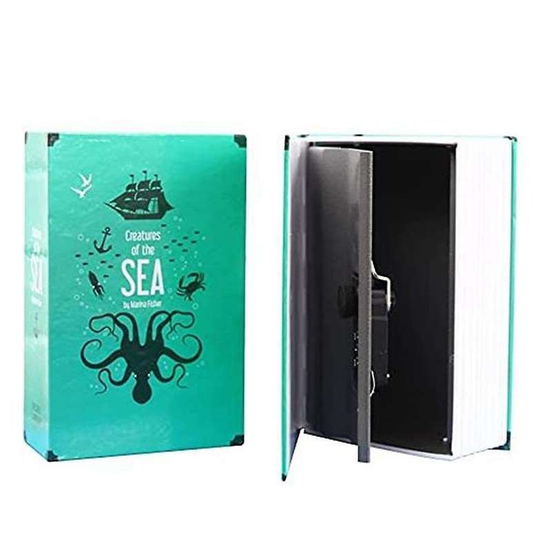 Dictionary Book Safe Box, Safe with 3 Digital Combination Lock, Anti-Theft Safe Secret Box, (Blue)