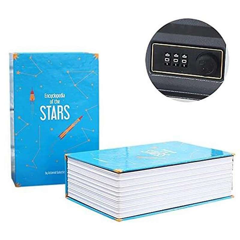 Dictionary Book Safe Box, Safe with 3 Digital Combination Lock, Anti-Theft Safe Secret Box, (Blue)
