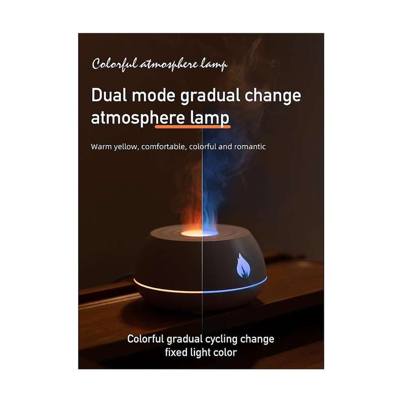 Diffuser Air Humidifier Home Ultrasonic Maker Fogger Essential Oil Difusor Color Lamp Purifier Bla