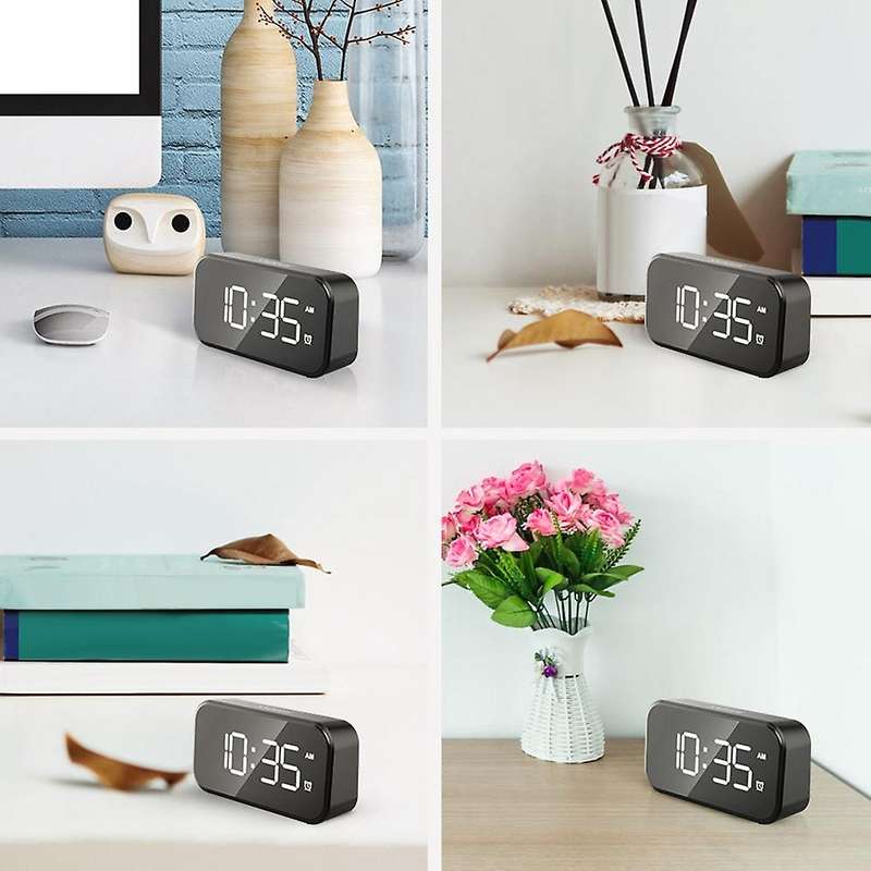 Digital Alarm Clock for Bedrooms, Bedside Clock with 6 Levels Of Brightness, Snooze(black Appearance