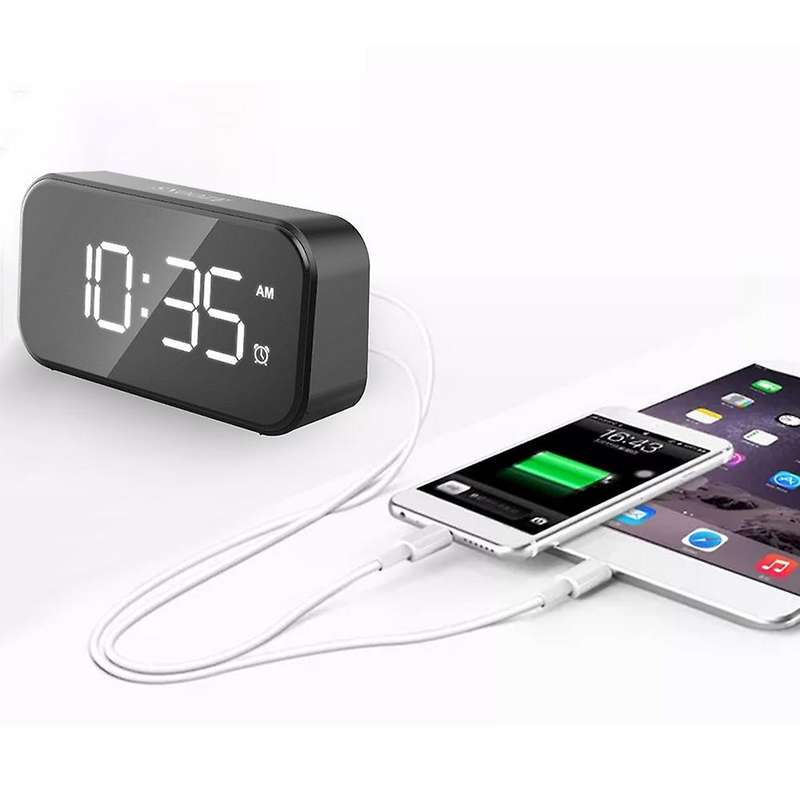 Digital Alarm Clock for Bedrooms, Bedside Clock with 6 Levels Of Brightness, Snooze(black Appearance